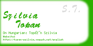 szilvia topan business card